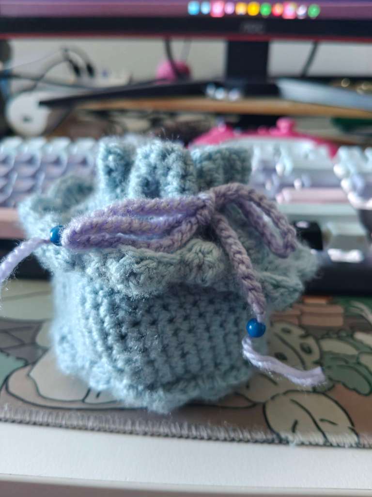 A dice bag I crocheted 